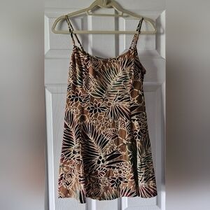 Tropical Print Spaghetti Strap One piece Bathing suit